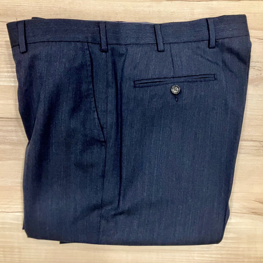 Hart Schaffner Marx Navy Striped Wool Pants
